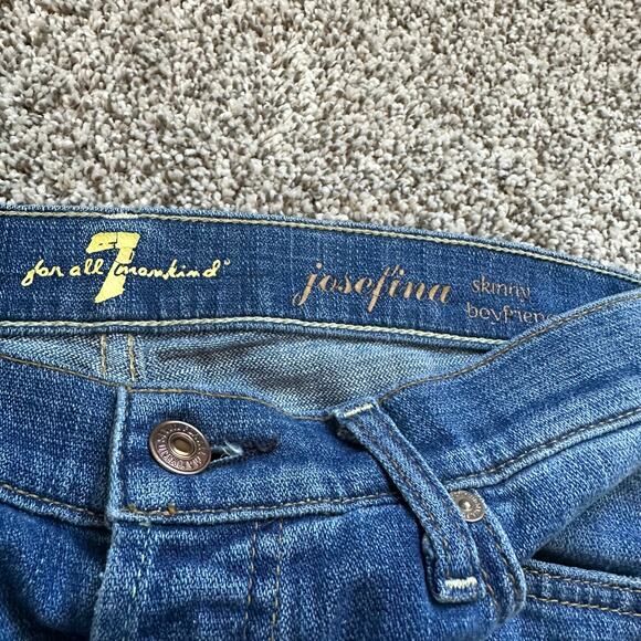 7 For All Mankind Josefina Skinny Boyfriend medium wash jeans size 26 - Picture 6 of 12